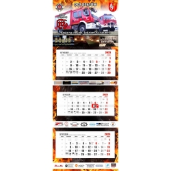 Kalendarz trójdzielny  - wyrywane miesiące - 50 sztuk - okienka autka